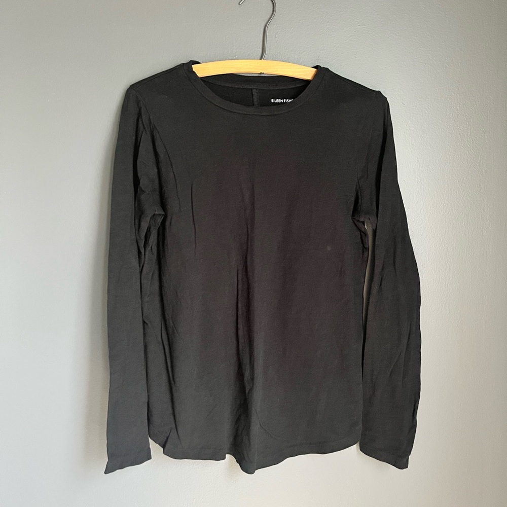 Black Long Sleeve Shirt by Eileen Fisher XS